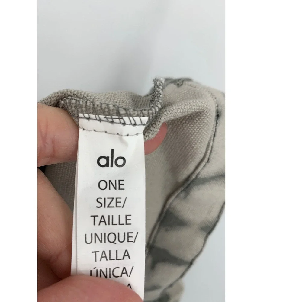 Alo Yoga Shopper Tote Unisex OS Gray Tie Dye Canvas Large Gym Travel Bag NEW